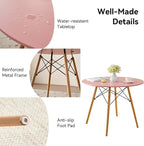 5-Piece Round Dining Table Set, Small 31.5" Kitchen Table Chairs Set of 4 Space - Image 6