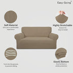 Easy-Going Stretch Loveseat Couch Covers Washable Natural | 1-Piece Loveseat - Image 4