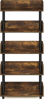 Furinno TURN-N-TUBE 5-Tier Display Shelf, Storage Shelves, Book Shelf, Open - Image 6