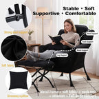 Lazy Chair with Ottoman, Large Accent Chair with Ottoman and a Throw Pillow - Image 3