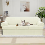 Waterproof Couch Cover 4-Piece Set Striped Sofa Slipcovers by Pfrstuv