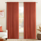 MIULEE Fall Burnt Orange Back Tab Blackout Curtains 52"x90" Length 2 Panels | by MIULEE