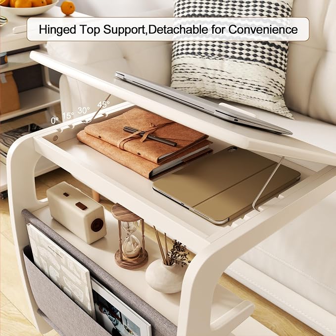 AQIMUELE Rolling Side Table, C Shaped End Table, C Table - Image 2