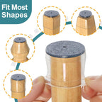 24 Pcs Chair Leg Floor Protectors Round, Silicone Felt Furniture Leg Pads Caps - Image 3