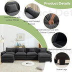 Oprisen 154" Modular Sectional Sofa, Comfy Cloud Couch Sectional Sofa - Image 6