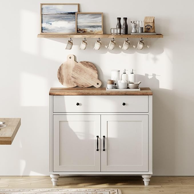 WAMPAT 34’‘ White Buffet Cabinet by WAMPAT