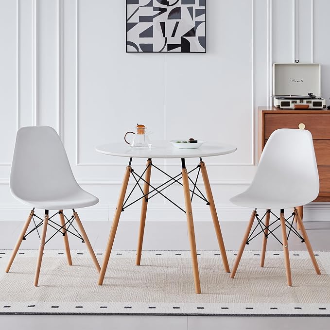 5-Piece Round Dining Table Set, Small 31.5" Kitchen Table Chairs Set of 4 Space - Image 7