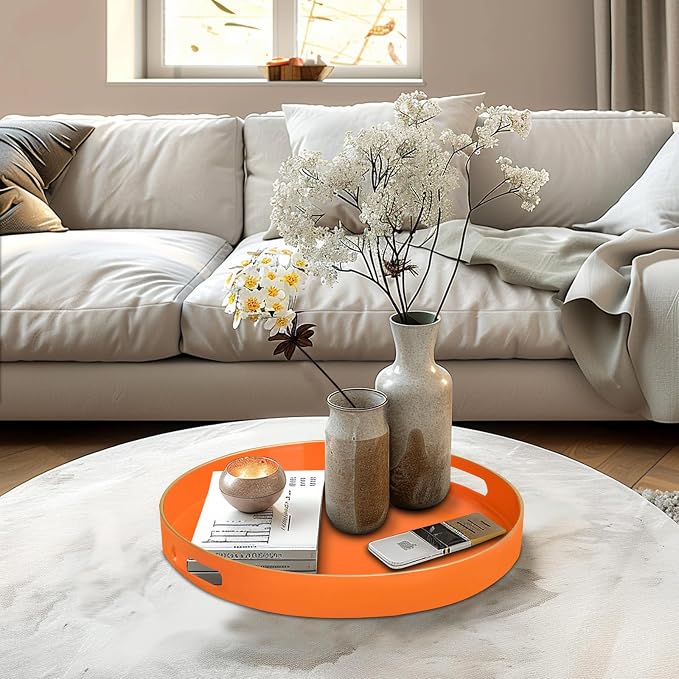 MAONAME 13" Round Tray, Modern Decorative Trays - Image 6