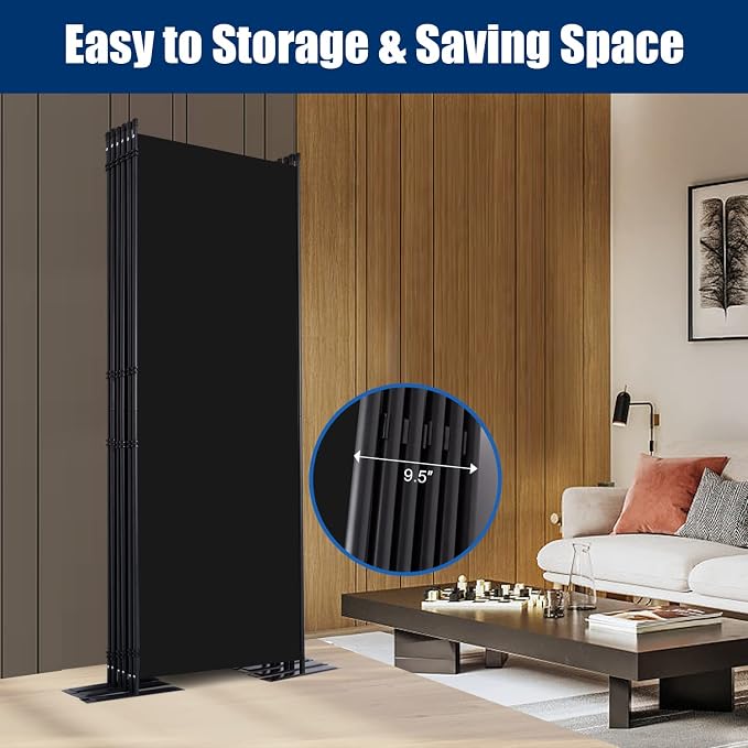 Room Divider 6FT Portable Room Dividers and Folding Privacy Screens, 6 Panel - Image 4
