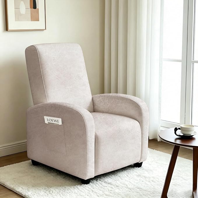 ANARACHON Recliner Chair Covers Leather Look Recliner Cover 4-Piece Slipcovers - Image 2