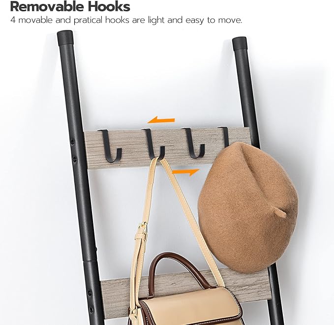 HOOBRO Blanket Ladder, 5-Tier Towel Rack - Image 8