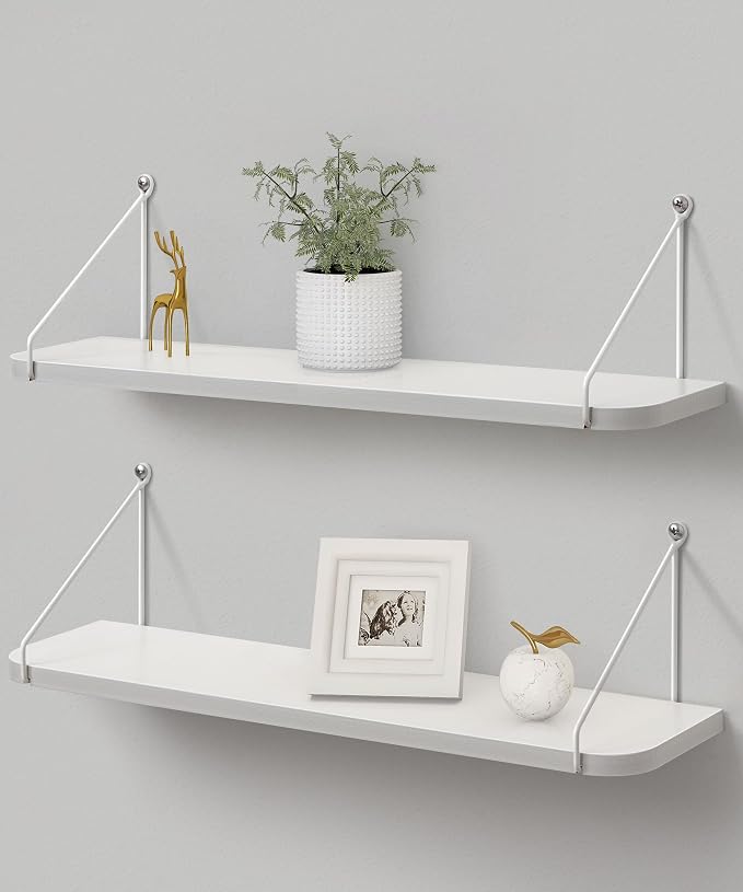Afuly White Floating Shelves, 24 inch Long Shelves - Image 8