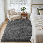 4x6 Fluffy Shag Area Rugs for Living Room Bedroom: Soft Plush Carpet Grey | - Image 9