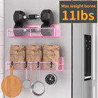 Magnetic Spice Rack for Refrigerator, 2 Pack Metal Magnetic Shelf Pink - Image 4