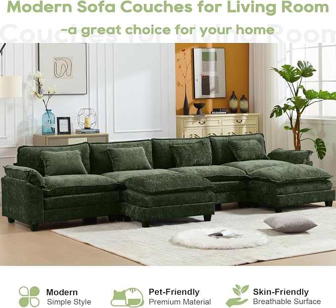 Oprisen 154" Modular Sectional Sofa, Comfy Cloud Couch Sectional Sofa - Image 7