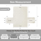 Ivory White Loveseat Couch Cover 2 Cushion Sofa, Water-Repellent Sofa Slipcover - Image 7