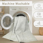 6x9 Washable Area Rugs for Living Room, Dining Room | Neutral, Ultra Soft Faux - Image 4