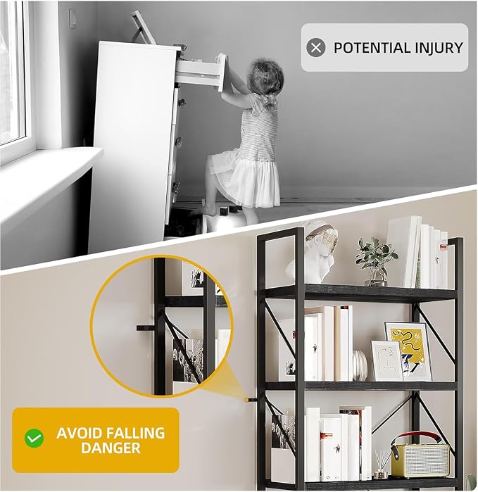 DWVO 5 Tier Bookshelf, Modern Book Shelf Storage Rack Shelves - Image 6