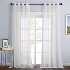 NICETOWN Beige Sheer Curtains 90 inch Length, Grommet Airy & Lightweight Chic by NICETOWN