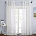 NICETOWN Patio Door Sheer Curtains 96 inch Length, Ring Top Voile Textured Airy by NICETOWN