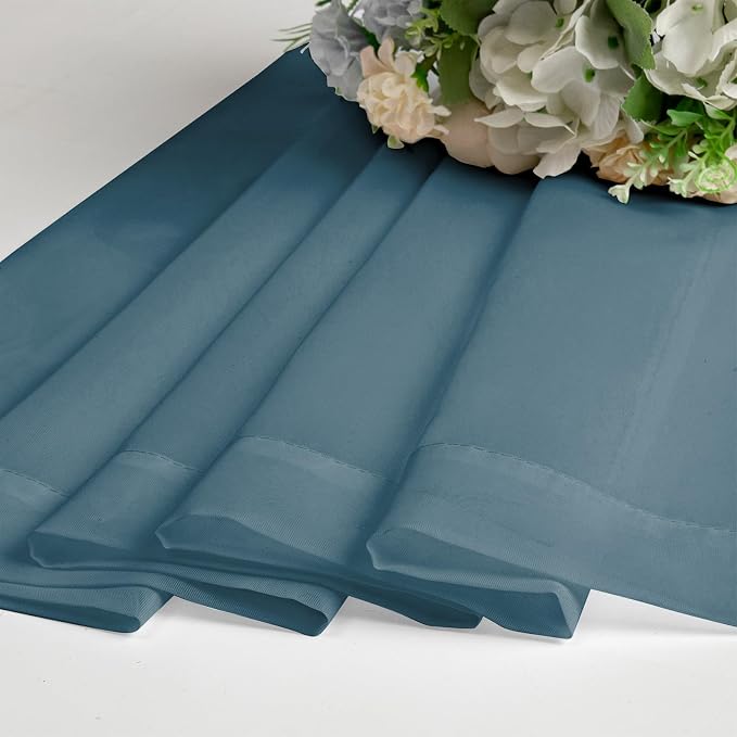 Dusty Blue Sheer Curtains 45 Inches Long 2 Panels, Light Filtering Sheer - Image 7