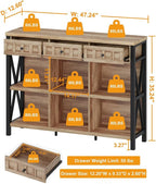 FATORRI Rustic 6 Cube Storage Organizer Bookshelf - Image 2
