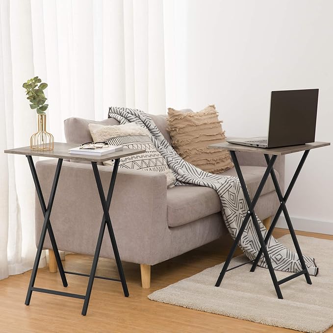 HOOBRO Folding TV Tray Tables, Industrial Snack Tables - Image 8
