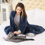 KMUSET Fleece Blanket Throw Size Navy Lightweight Super Soft Cozy Luxury Bed - Image 6