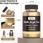 Nicpro Metallic Sahara Gold Acrylic Paint, 8.45oz/250ml Large Gold Leaf Paint - Image 3