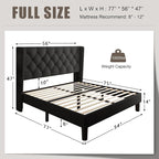 Einhomn Black Platform Bed Frame Full Size - Image 2