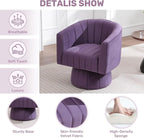 Swivel Accent Barrel Chair, Cute Comfy Small Round 360° Arm Chair. Velvet Club - Image 3