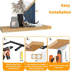 Oak Floating Shelves for Wall，24in Wall Mounted Display Ledge Shelves Perfect - Image 6