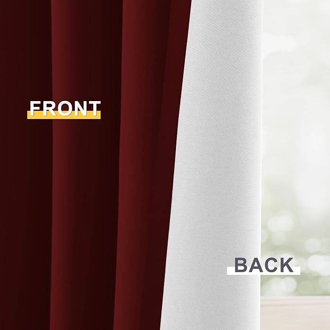 Yakamok Burgundy Red Blackout Curtains 84 Inches Long - Image 6