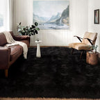 Latepis 10x14 Area Rugs for Living Room Black Fur Faux Sheepskin Rug Large by Latepis
