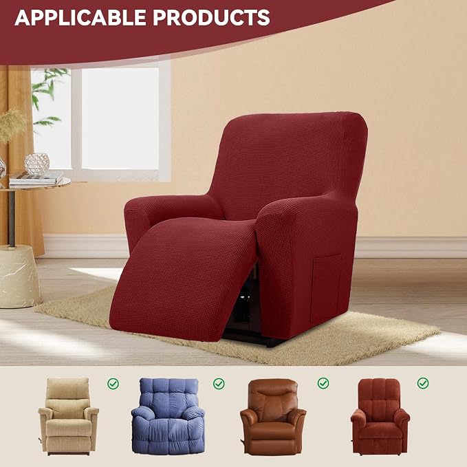 Cupuamon Recliner Chair Covers, Lazy Boy Recliner Covers Stretch Reclining - Image 5