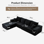 135” Cloud Sectional Couch, Boneless Sofa - Image 2