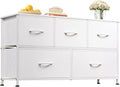 WLIVE Dresser for Bedroom with 5 Drawers, Wide Chest of Drawers, Fabric Dresser by WLIVE