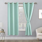 Room Darkening Window Curtains for Bedroom 2 Panels Aqua 42x72 Inch | Thermal - Image 8