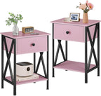VECELO Nightstands Set of 2, Modern Bedside End Tables, Night Stands by VECELO
