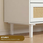 FUQARHY 6 Drawer Dresser Rattan Dresser Modern Chest - Image 6