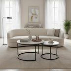 Homy Casa 27.6inch Round Coffee Table Set of 2, Modern Nesting Coffee Tables - Image 4