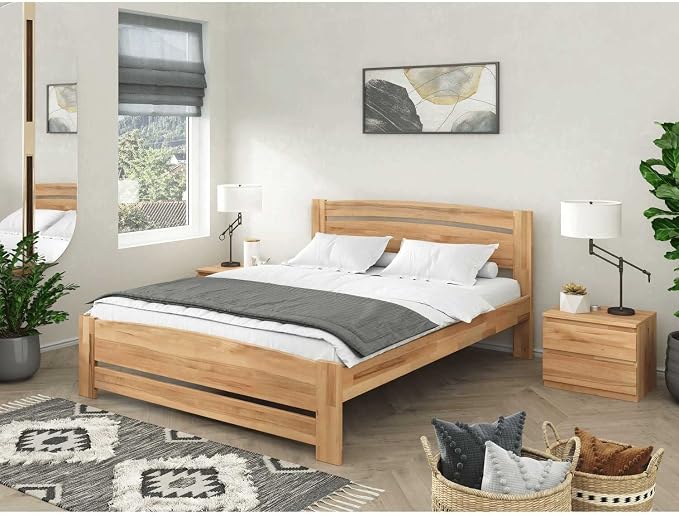 Cleante Eco Natural Wood Platform Bed by Unknown
