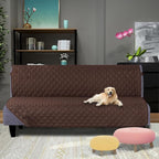 U-NICE HOME Futon Sofa Covers 68''Armless Couch Cover, Chocolate | Washable - Image 2