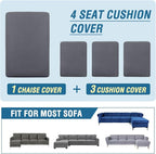H.VERSAILTEX Sectional Couch Covers 4 Pieces Sofa Seat Cushion Covers L Shape - Image 8