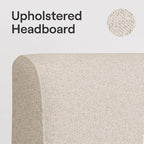 Nectar Bamboo Platform Bed Frame & Upholstered Headboard - Image 7