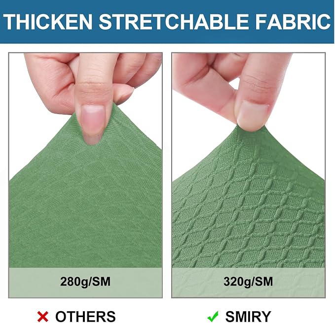 Smiry Waterproof Seat Covers for Dining Room Chairs Set of 2, Stretch Jacquard - Image 4