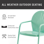 Crosley Furniture Griffith Outdoor Chair, Retro Metal Patio Chairs - Image 7