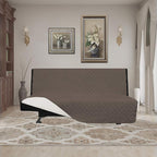 Easy-Going Reversible Couch Cover, Large Futon Sofa, Taupe/Ivory | Machine - Image 2