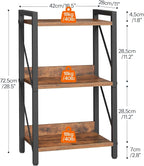 HOOBRO Bookshelf, 3-Tier Industrial Bookcase, Book Shelf Storage Organizer - Image 3