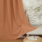NICETOWN Flax Linen Burnt Orange Curtains 120 inches Long, Grommet Thick Linen - Image 7